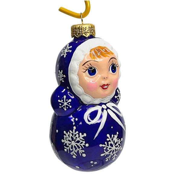 Collectible Hand-Painted Glass Ornament Never Fall Doll Premium Design