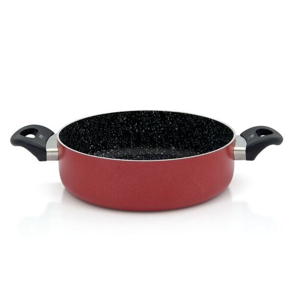 Magma Red Aluminum Non-Stick Stew Pan with Two Side Handles