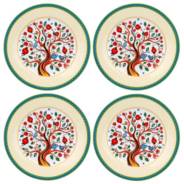 Tree of Life Porcelain Dessert Plate Set of 4