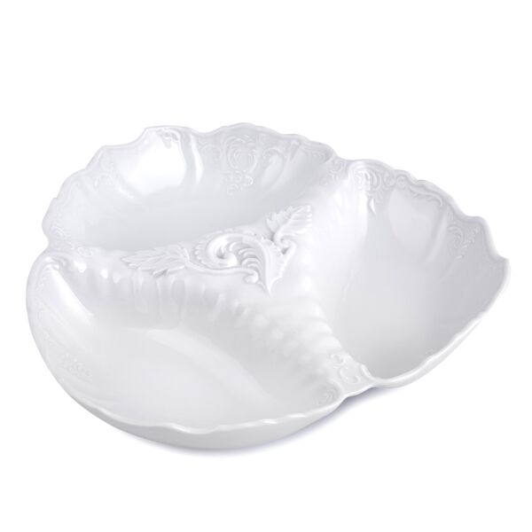 Bernadotte Bohemian White Porcelain Partitioned Serving Dish 