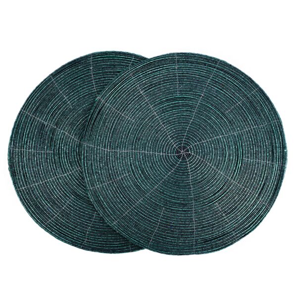 Green Handmade Beaded Placemats Set of 2