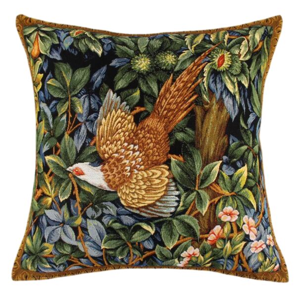 William Morris Partridge Bird Tapestry Pillow