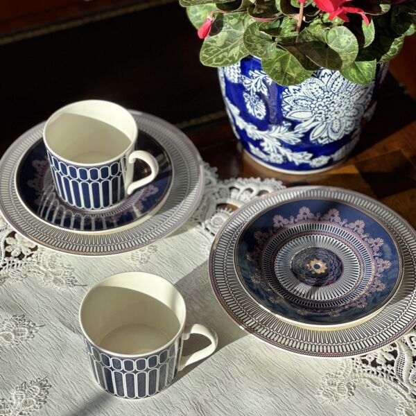 Noble Cobalt Bone China Deep Plate Set of 4