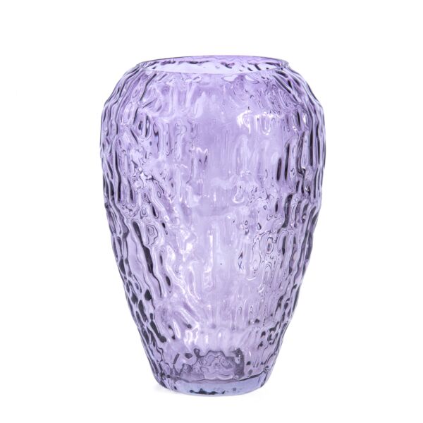 Linda Lilac Glass Flower Vase with Decorative Texture