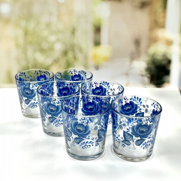 Gzhel Drinking Glassses Set of 6
