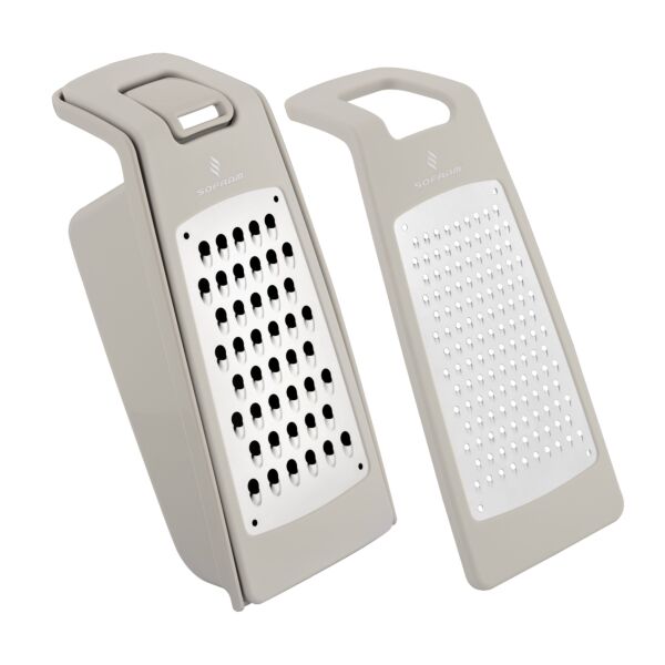 Smart Double Sided Grater with Container White