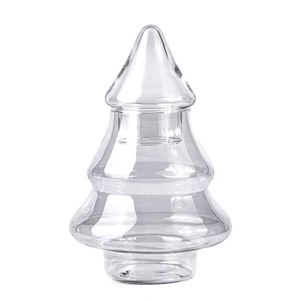 Christmas Tree Clear Glass Tabletop Jar