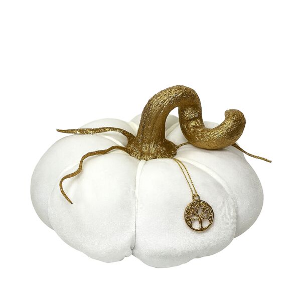 Handmade White Textile Hanukkah Pumpkin