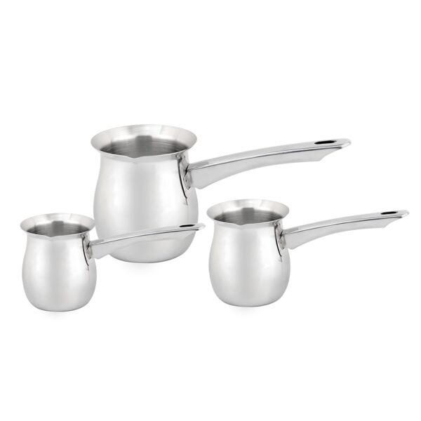 Stainless Steel Turkish Coffee Maker (Milk Warmer Pots) Set of 3