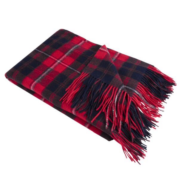 Red and Black Plaid Premium Quality 100% Sheep Wool Throw Wrap Cunningham