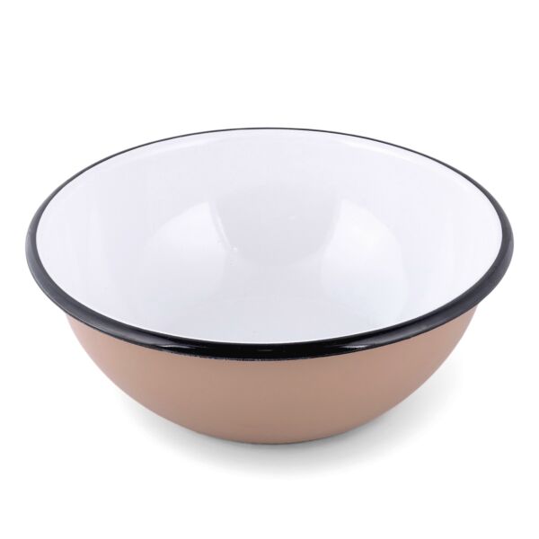 Taupe Vintage Enamel Bowl