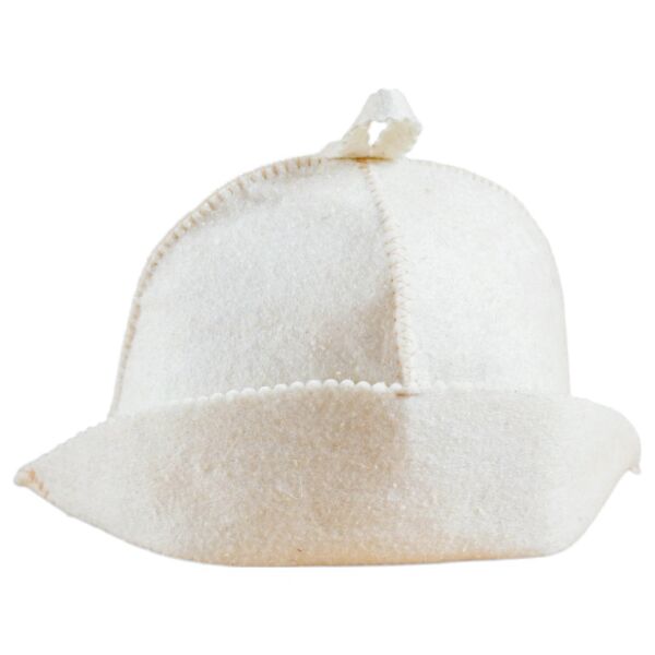 Bath Attendant Sauna Hat. Blended Wool (white)