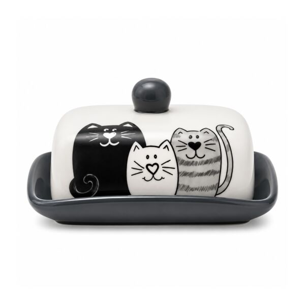 Kittens Ceramic Butter Dish with Lid