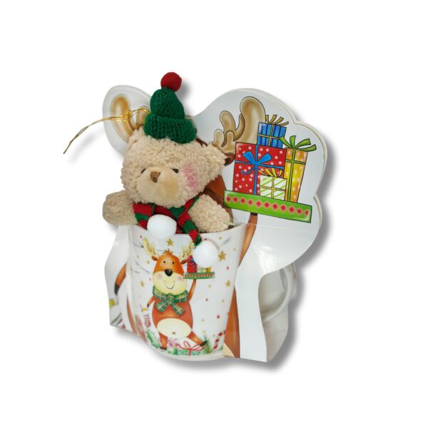 Holiday Reindeer Porcelain Mug in Gift Pack