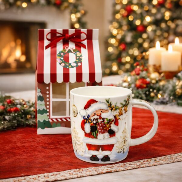 Santa Claus Porcelain Mug in Gift Box