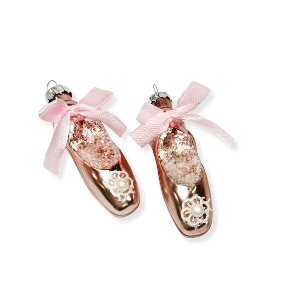 Pink Glass Ballet Slippers Christmas Tree Ornament