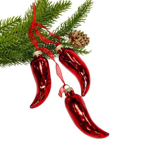 Red Hot Pepper Glass Christmas Tree Ornament