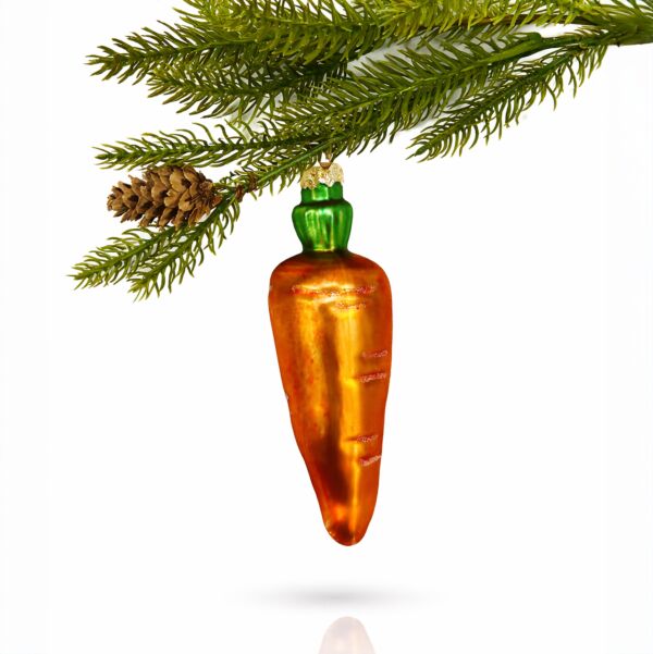 Petite Carrot Glass Christmas Tree Ornament