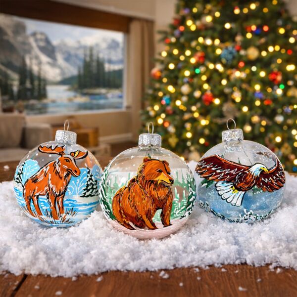 National Parks Glass Christmas Tree Ornament Set of 3 