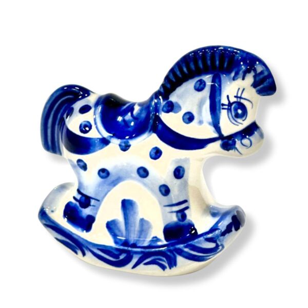 Lucky Gzhel Rocking Horse Figurine for 2026