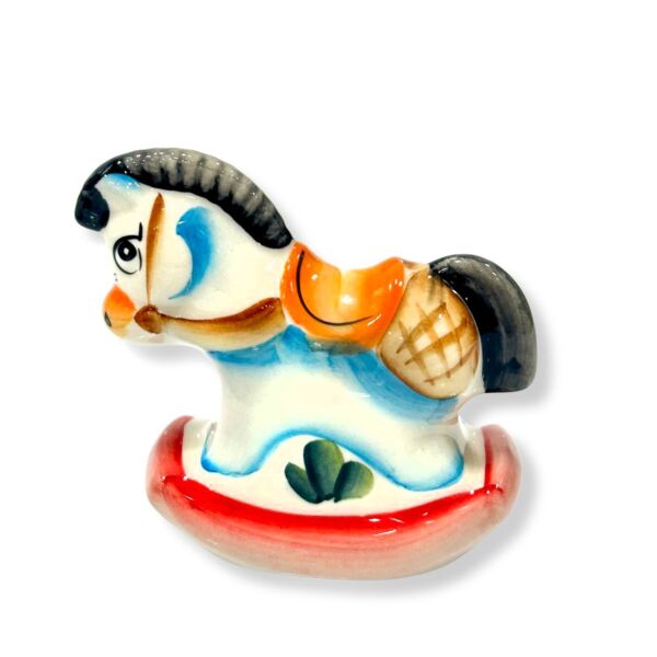 Lucky Majolika Rocking Horse Porcelain Figurine for 2026