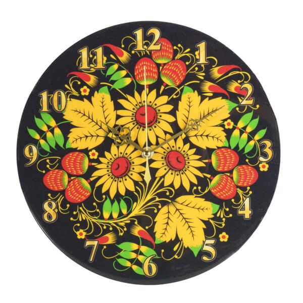 Strawberries Round Handmade Wooden Wall Clock