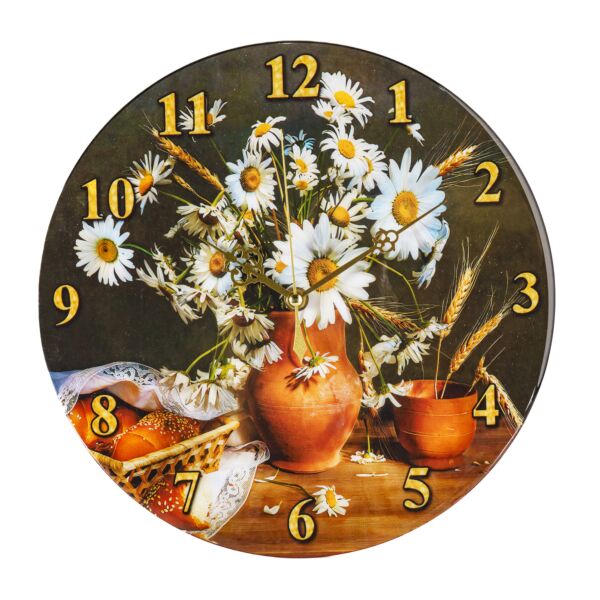 Daisy Handmade Round Wooden Wall Clock