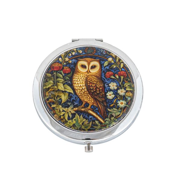 Brown Owl William Morris Round Compact Mirror in gift box