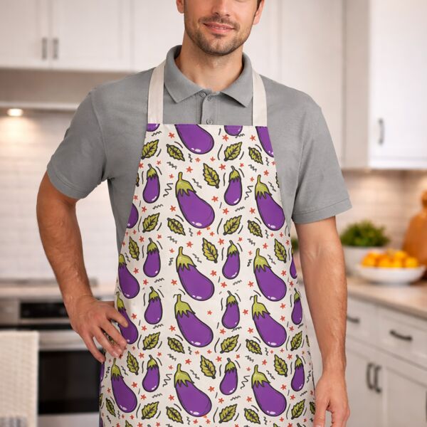 Eggplants Patterns Cotton Apron