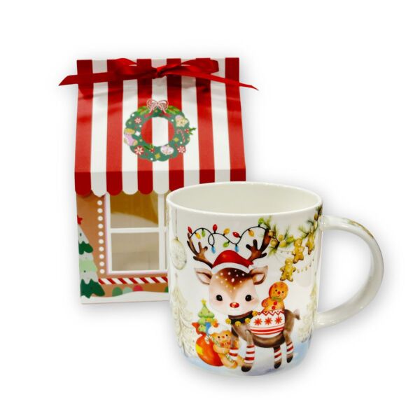 Holiday Reindeer Mug in Gift Box 