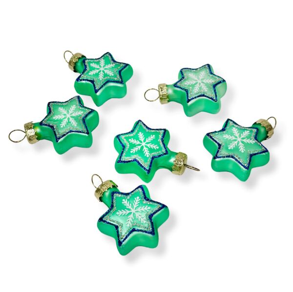 Star of David Snowflake Christmas Tree Ornament Set of 6