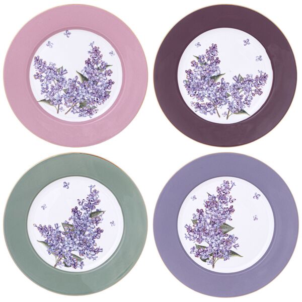 Lilac Porcelain Dessert Plate Set of 4 in Gift Box