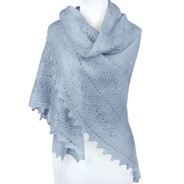 Blue Orenburg Goat Down Shawl