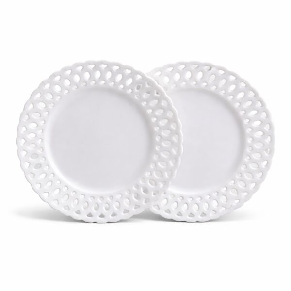 Style Porcelain Dessert Plate Set of 2