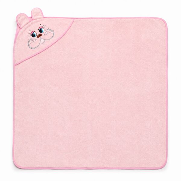Terry Bath Towel for Kids Pink Bunny