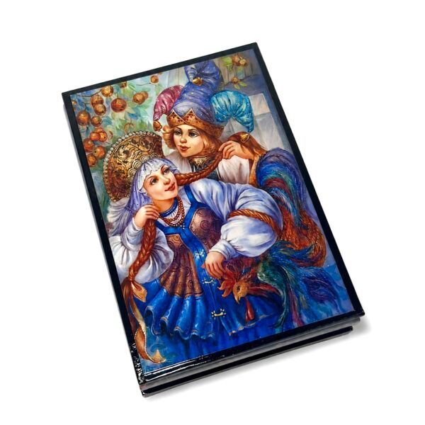 Maiden and Jester Wooden Jewelry Trinket Box 