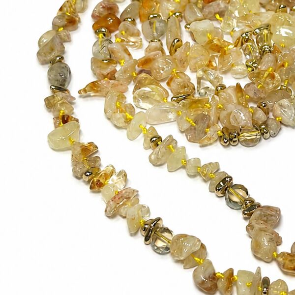 Natural Citrine Stone Necklace Golden Honey
