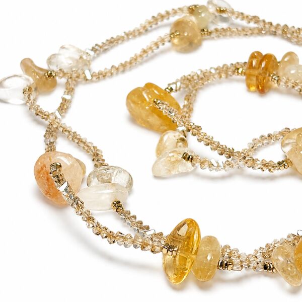 Natural Yellow Topaz Stone Necklace Golden Dew