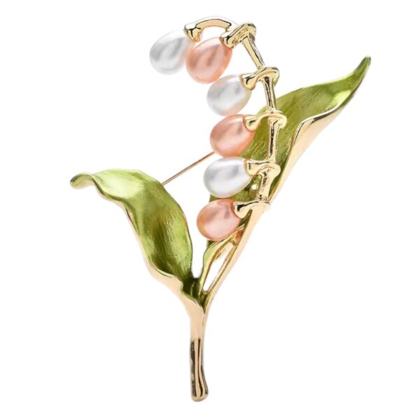 Lily of the Valley Faux Pearl Brooch in Gift Box