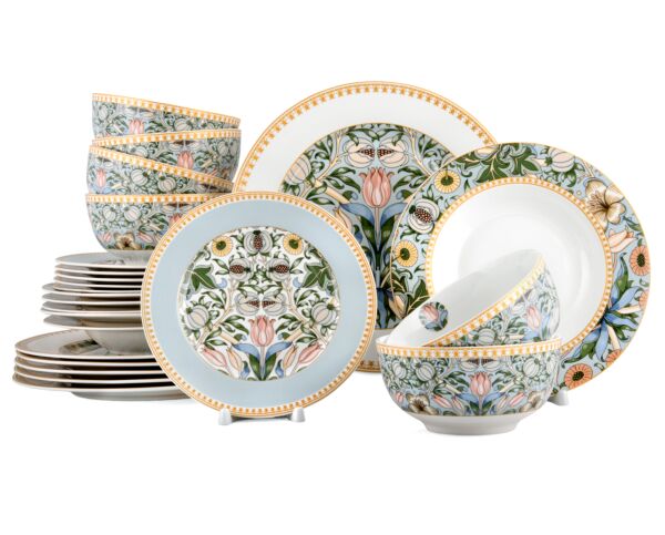 Morris Garden Dinnerware Set of 24 for 6 pers. in Gift Box