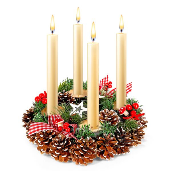 Christmas Wreath Candle Holder in Gift Box
