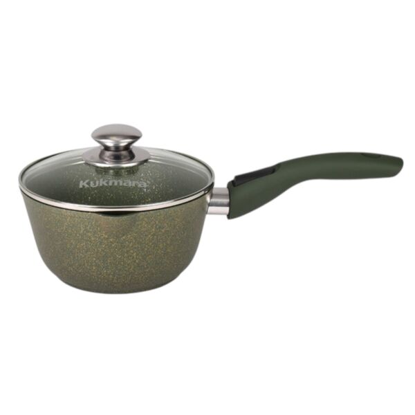 Trendy Style Malachite Aluminum Non-Stick Saucepan with Glass Lid and Removable Handle