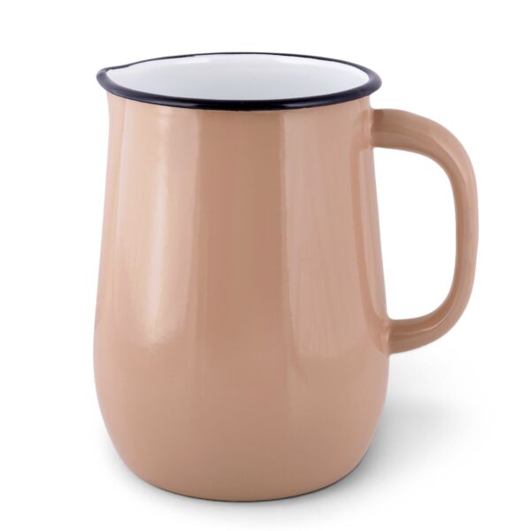 Taupe Vintage Enamel Jug Pitcher