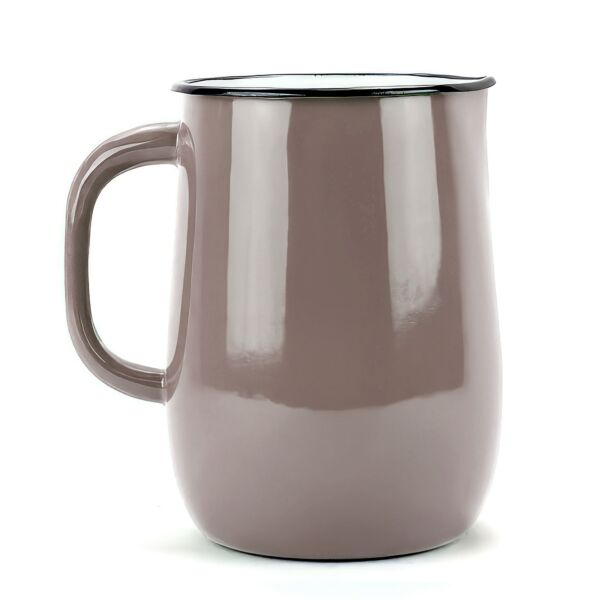Taupe Vintage Enamel Jug Pitcher