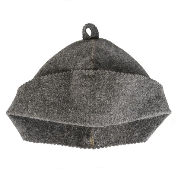 Bath Attendant Gray Sauna Hat. Blended Wool