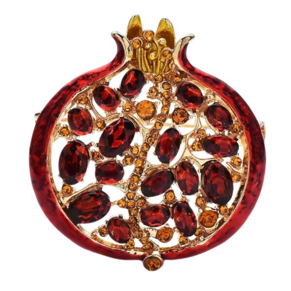 Red Pomegranate Rhinestone Brooch 