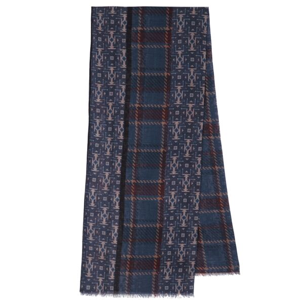 Pavlovo Posad Wool Scarf for Men Geometry
