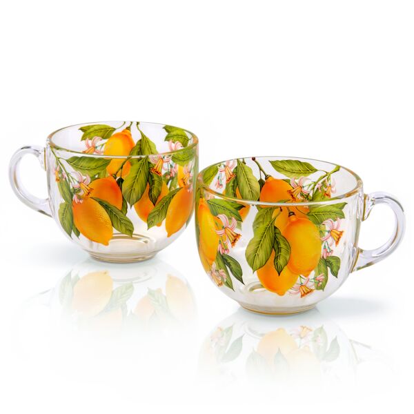 Lemon Glass Mug Set of 2