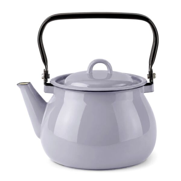 Ash Gray Vintage Enamel Kettle 2.7 qt