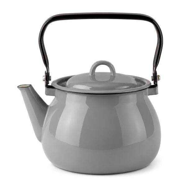 Ash Gray Vintage Enamel Kettle 2.7 qt